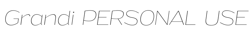 Grandi PERSONAL USE