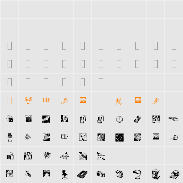 DF Industrials One Plain Character Map