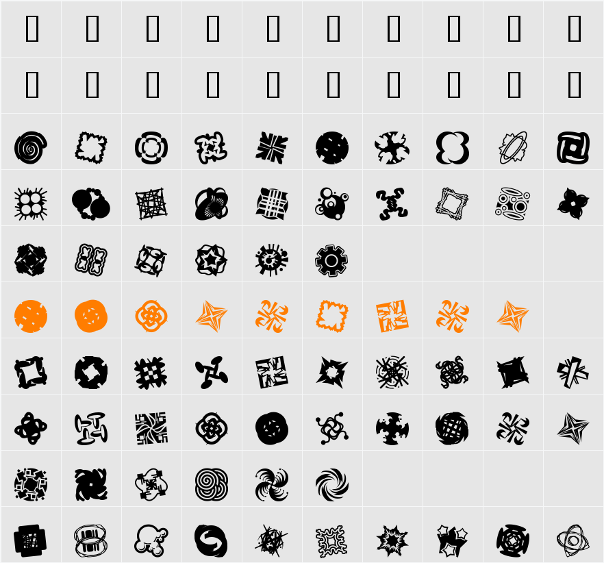 Patternalia Character Map