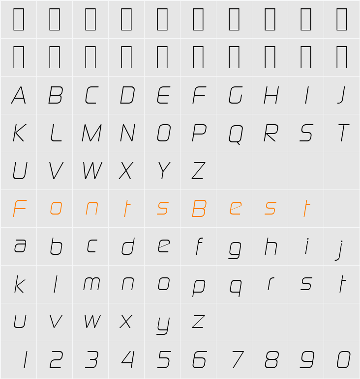 DigitalSerial Character Map