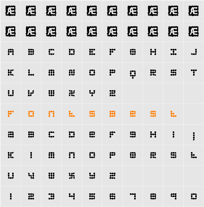 Konector BRK Character Map