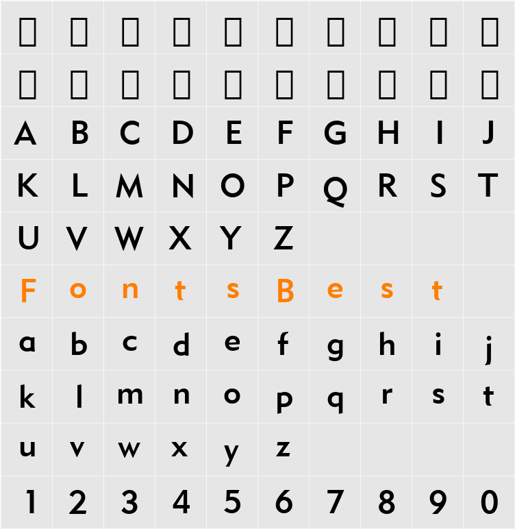 Geometr415 Md BT Character Map