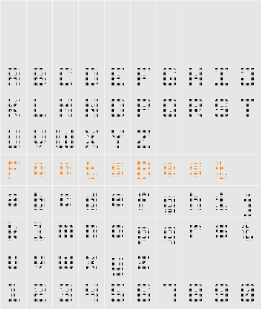 Triple Dot Digital-7 Character Map