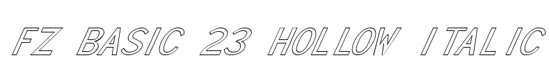 FZ BASIC 23 HOLLOW ITALIC Font Image