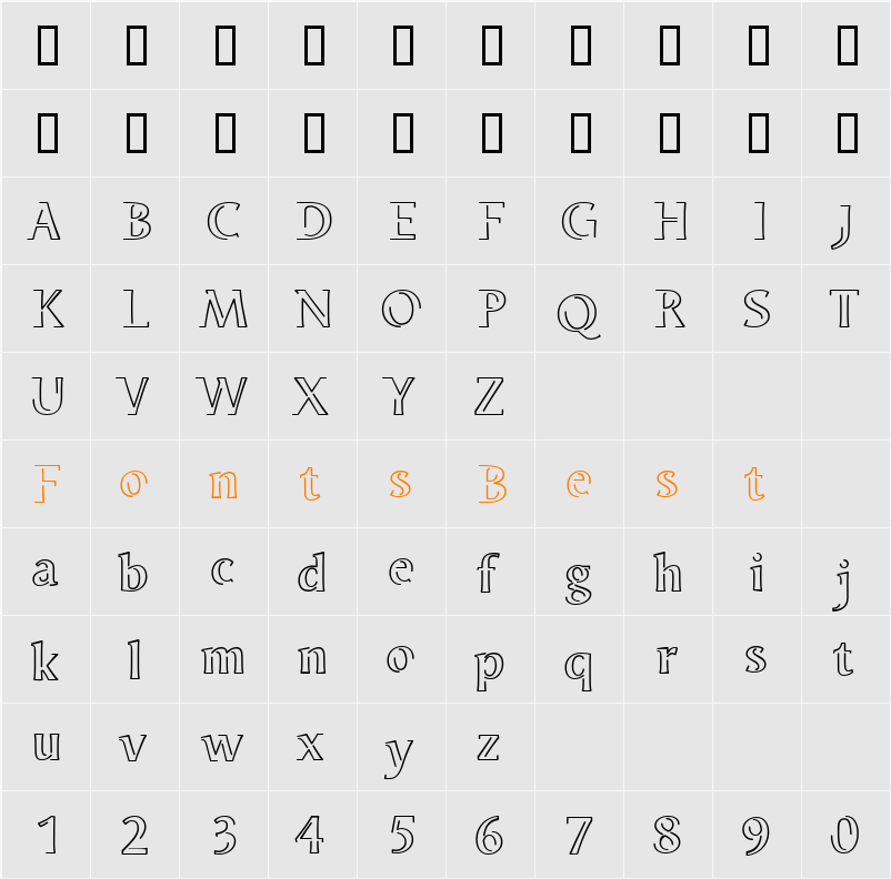 Odense Neon Character Map