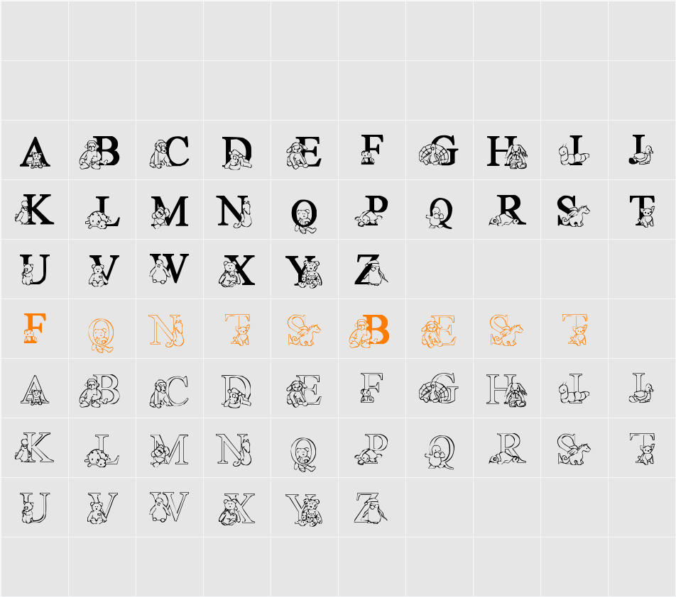 LMS Ty Babies Character Map