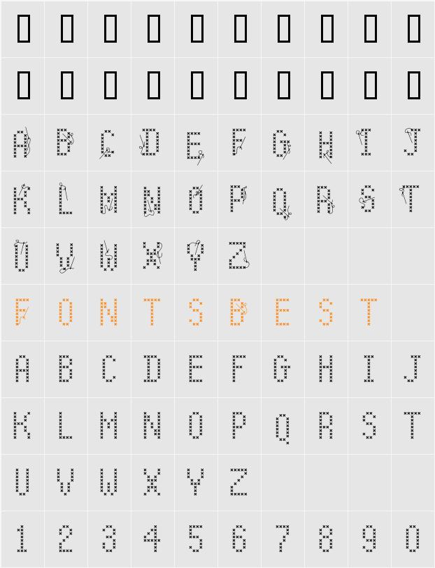 LD Crosstich Character Map