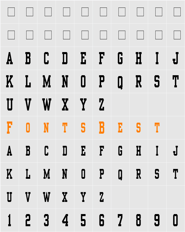 Suitcase Character Map