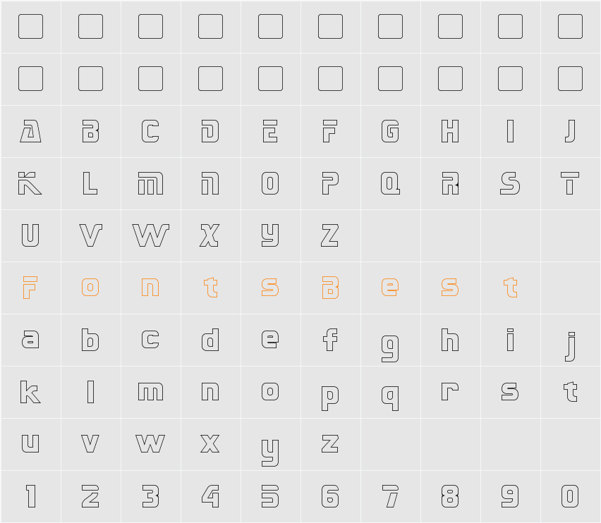 Sternbach Outline Character Map