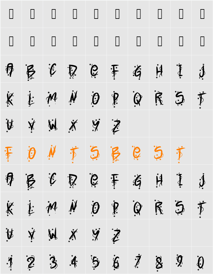 PWXmas2015 Character Map