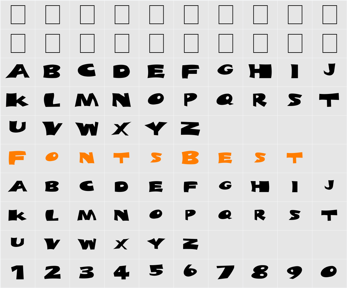 FZ JAZZY 10 EX Character Map