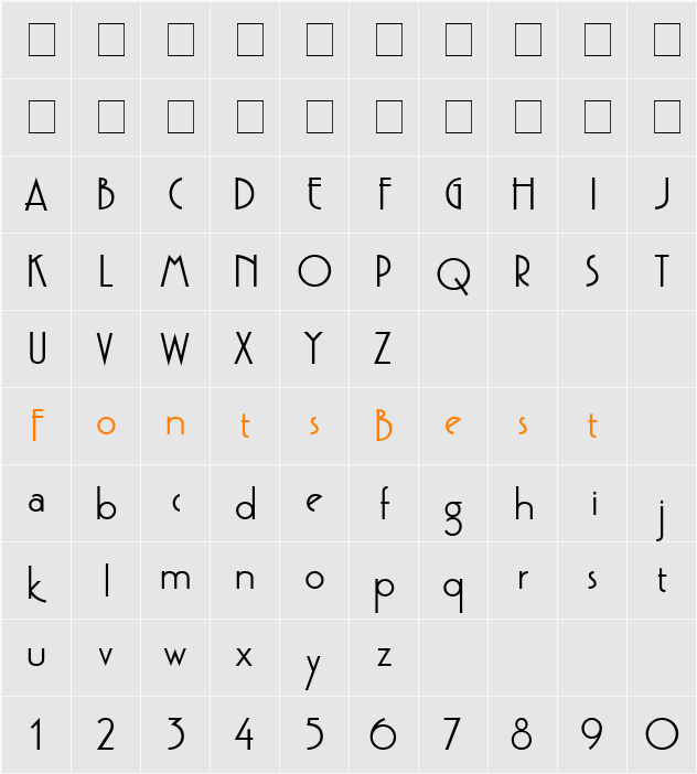 Pouf SSi Character Map