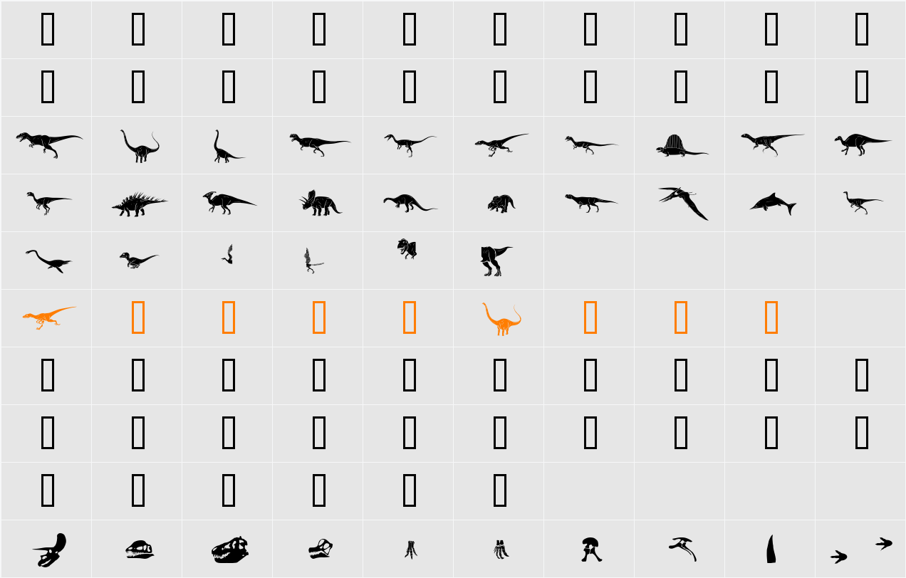 Dinosaur Character Map