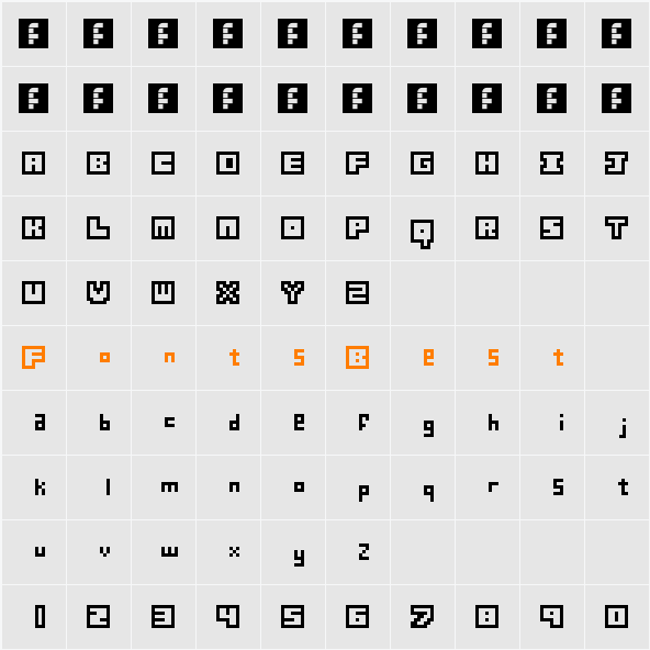 Digiffiti Character Map