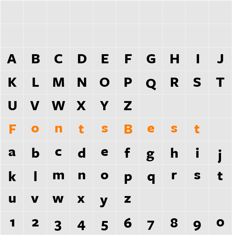 FreightSans Bold Character Map