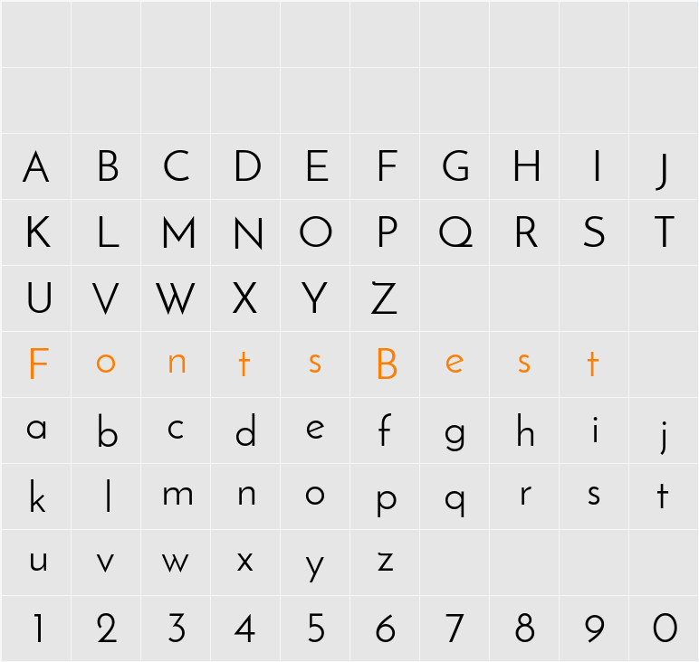 Josefin Sans Character Map