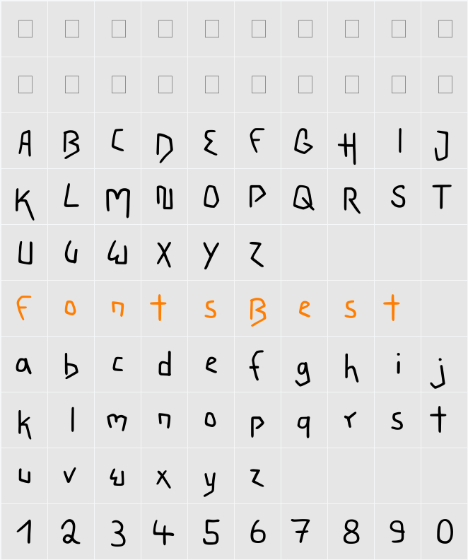 PT Script Earthquake Character Map