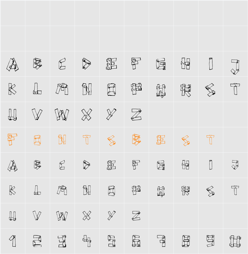 FE Planks Character Map