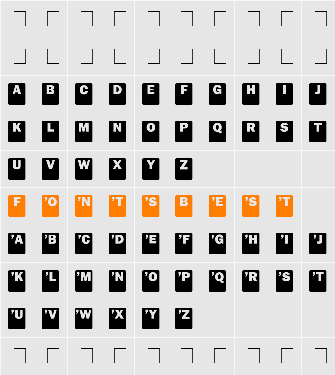 DropCaps-Sans Character Map
