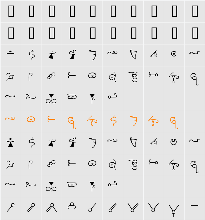 Espruar Character Map