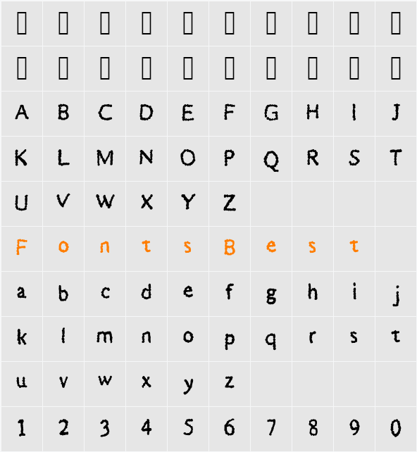 BubbleDub Character Map