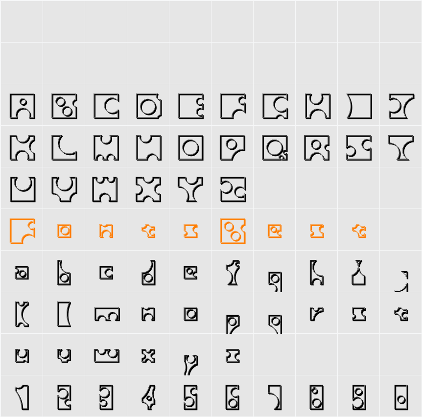Toolego-Walled Character Map