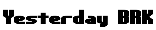 Yesterday BRK Font Image