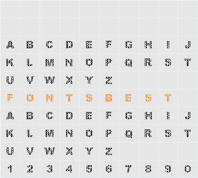 XXX Character Map