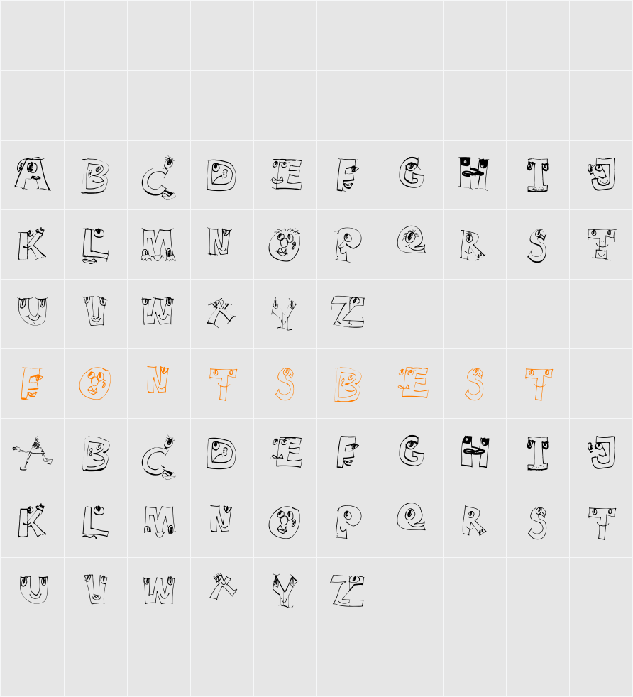EyesAlphabet Character Map