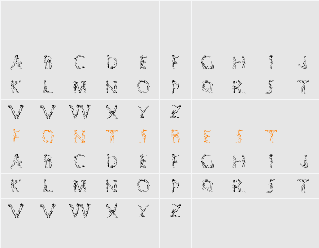SilvestreBodies Character Map