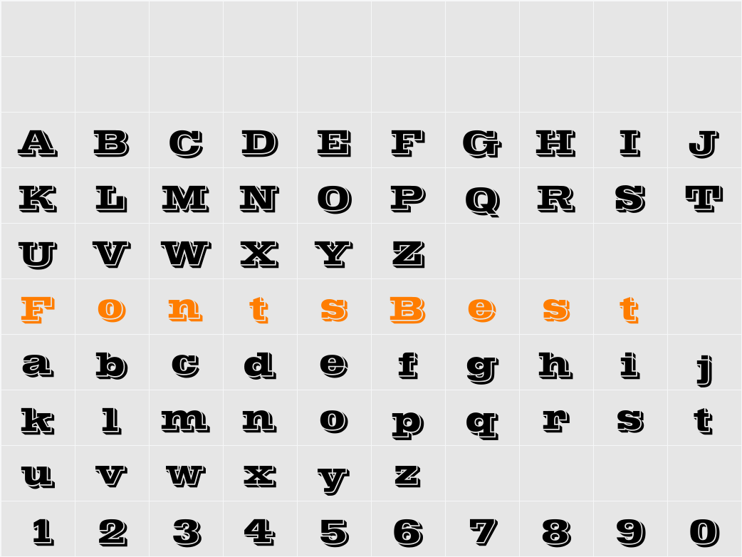 POSTOFFICE Bold Character Map