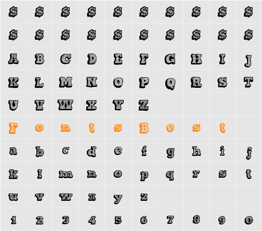 Sketch Nothing Character Map