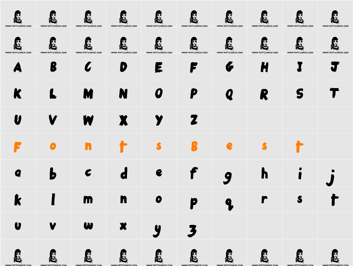 Rough Rider Character Map