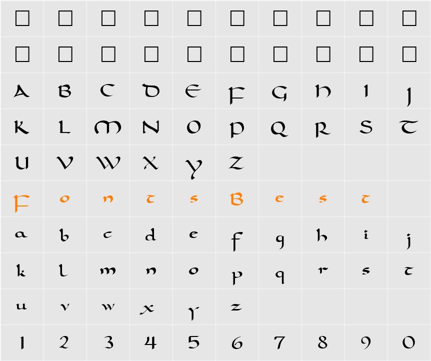 Pequod Character Map
