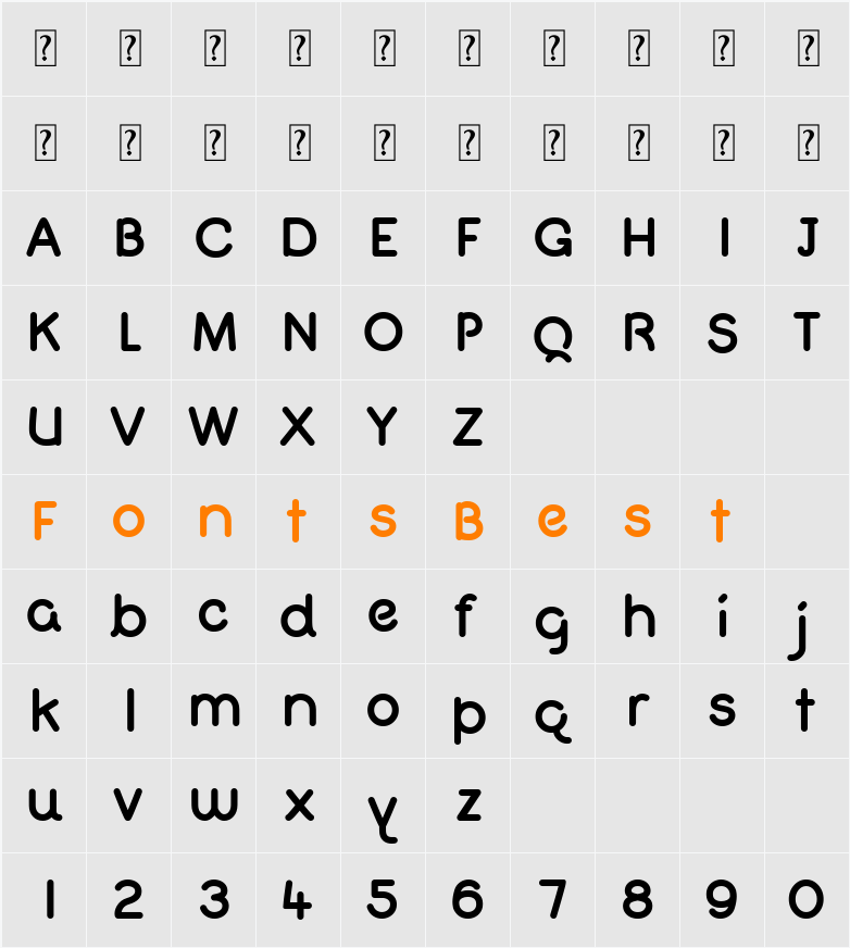 Quiglet Character Map