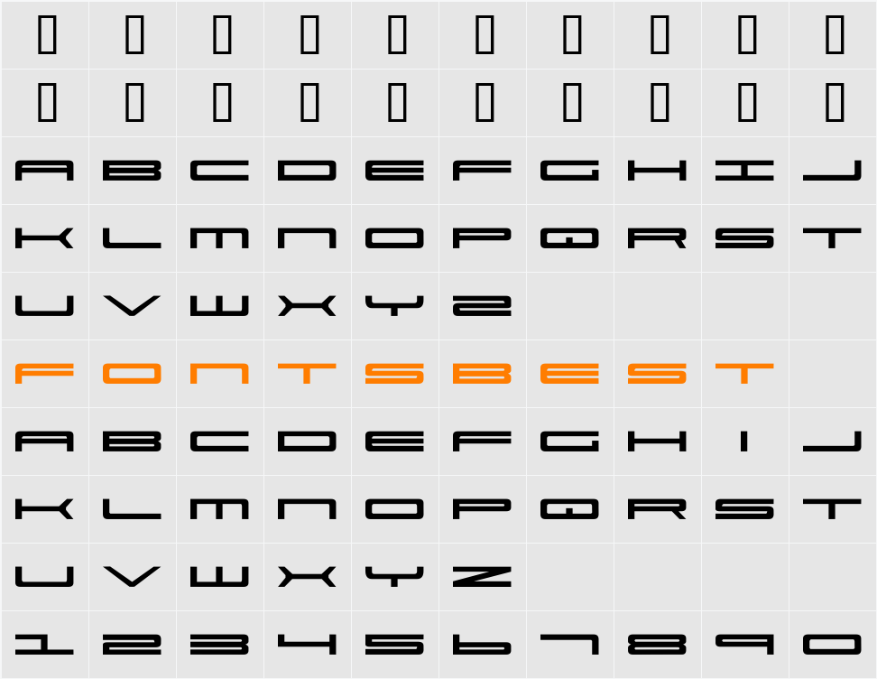 Ultra 911 Character Map