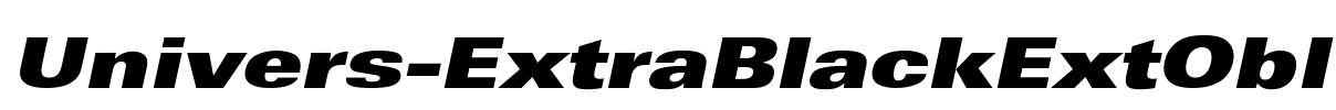 Univers-ExtraBlackExtObl Font Image