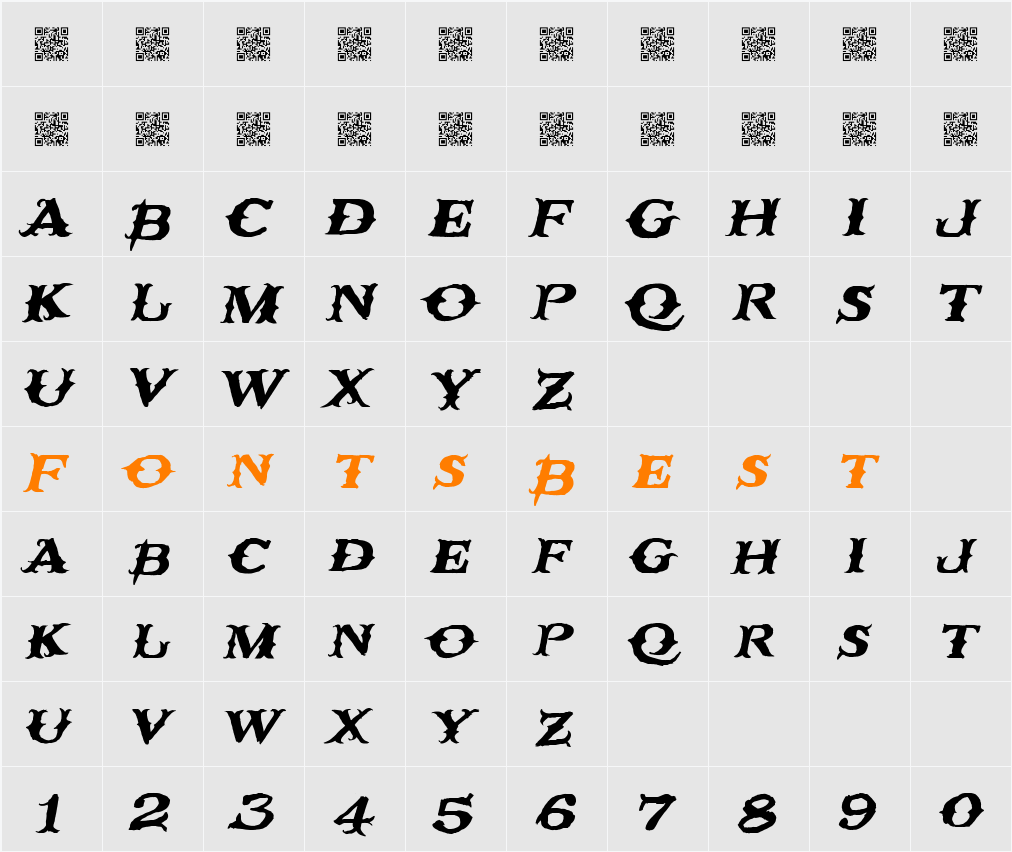 RustyNail Character Map