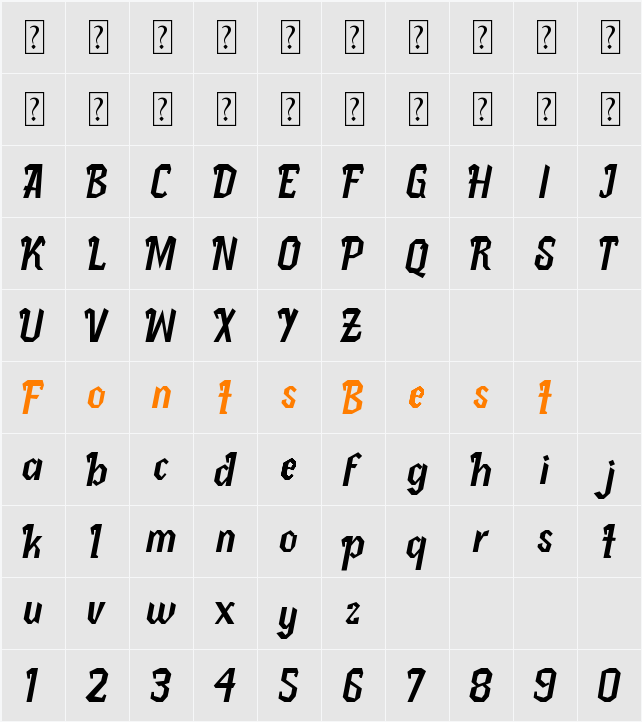 Pletakrutuk Character Map