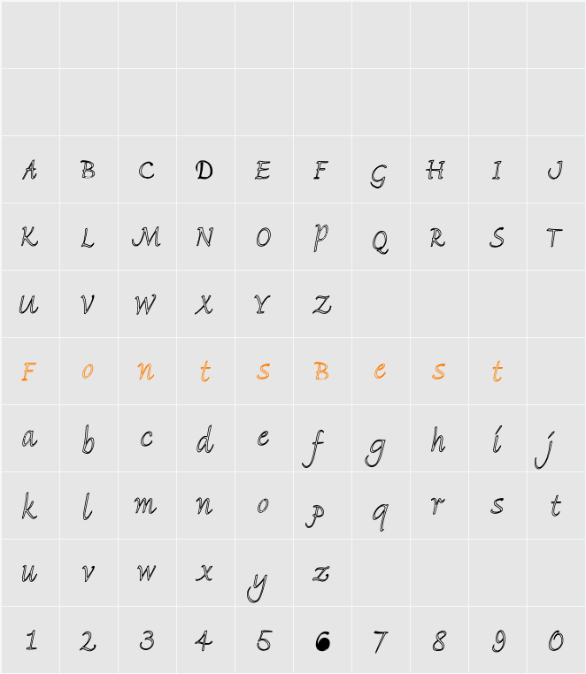 Pidemontal Character Map