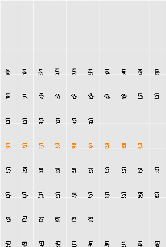 Dedris-c3 Character Map