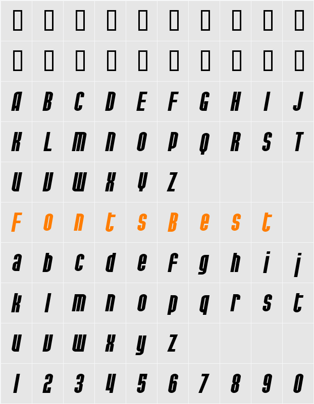 SF Port McKenzie Extended Character Map