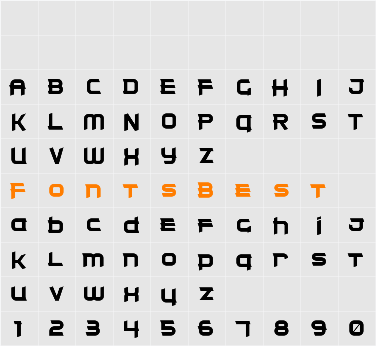 Clear Metal 7 Character Map