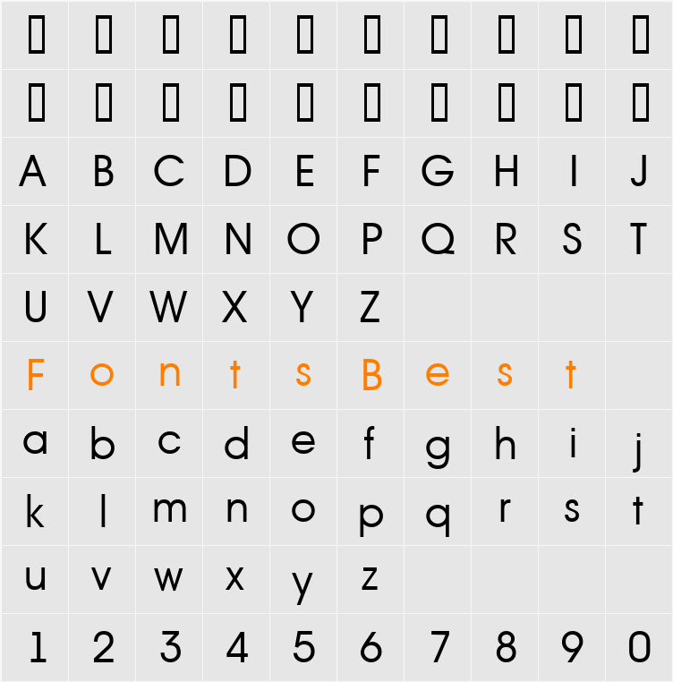 a_AvanteInt Character Map