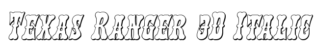 Texas Ranger 3D Italic Font Image