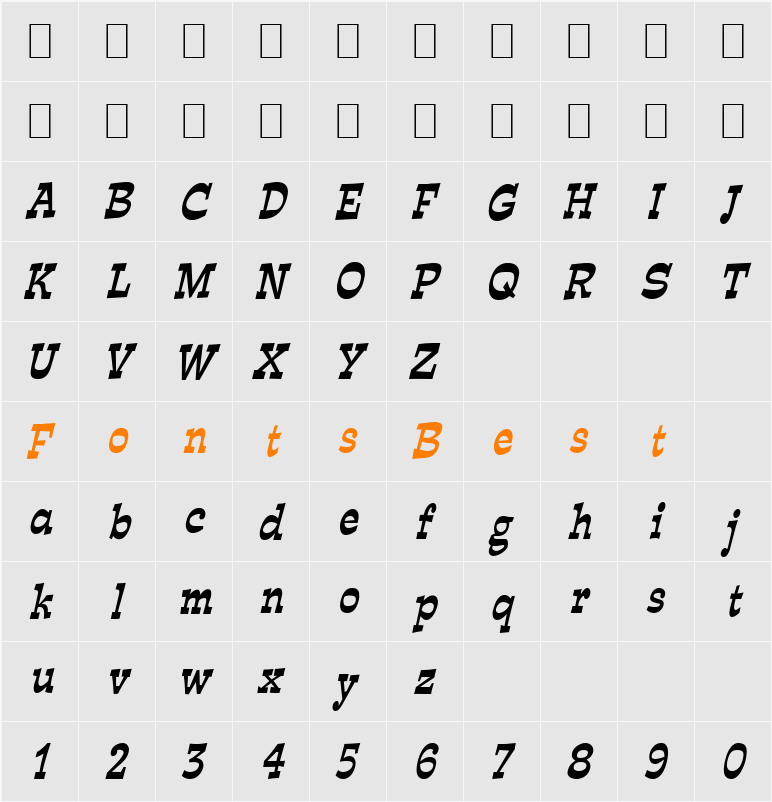 Expose-Condensed Character Map