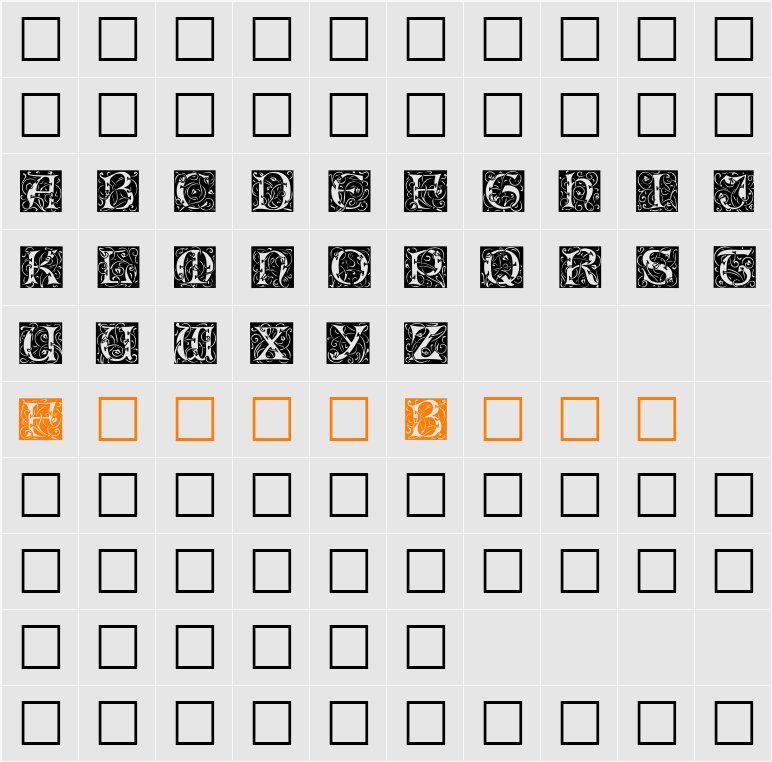 EileenCaps Character Map