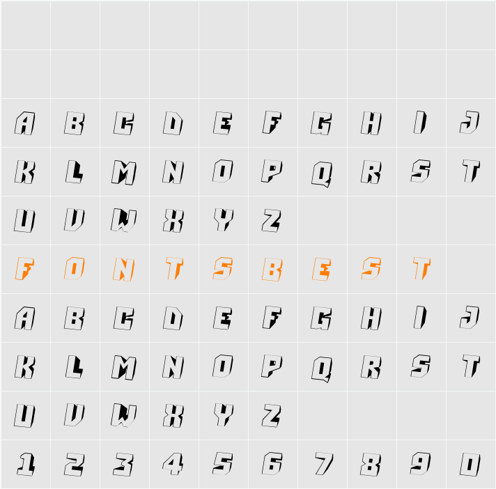 a_Simpler3DTw Character Map