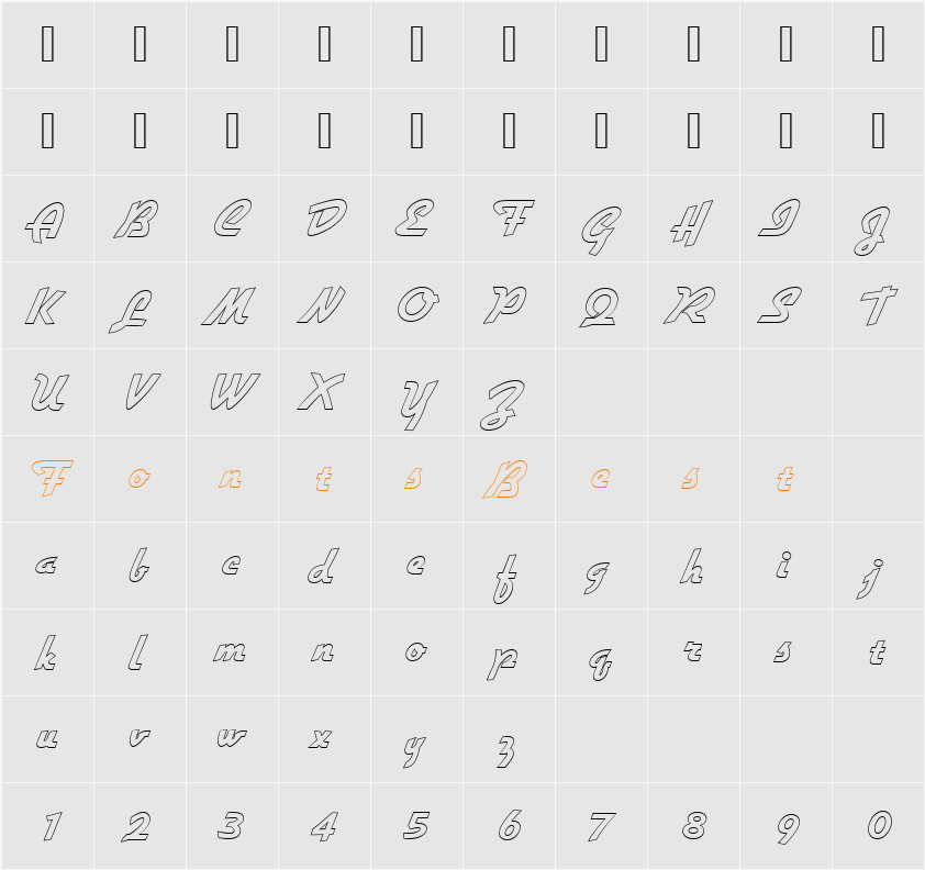 GilliesGotDExtBolOu1 Character Map