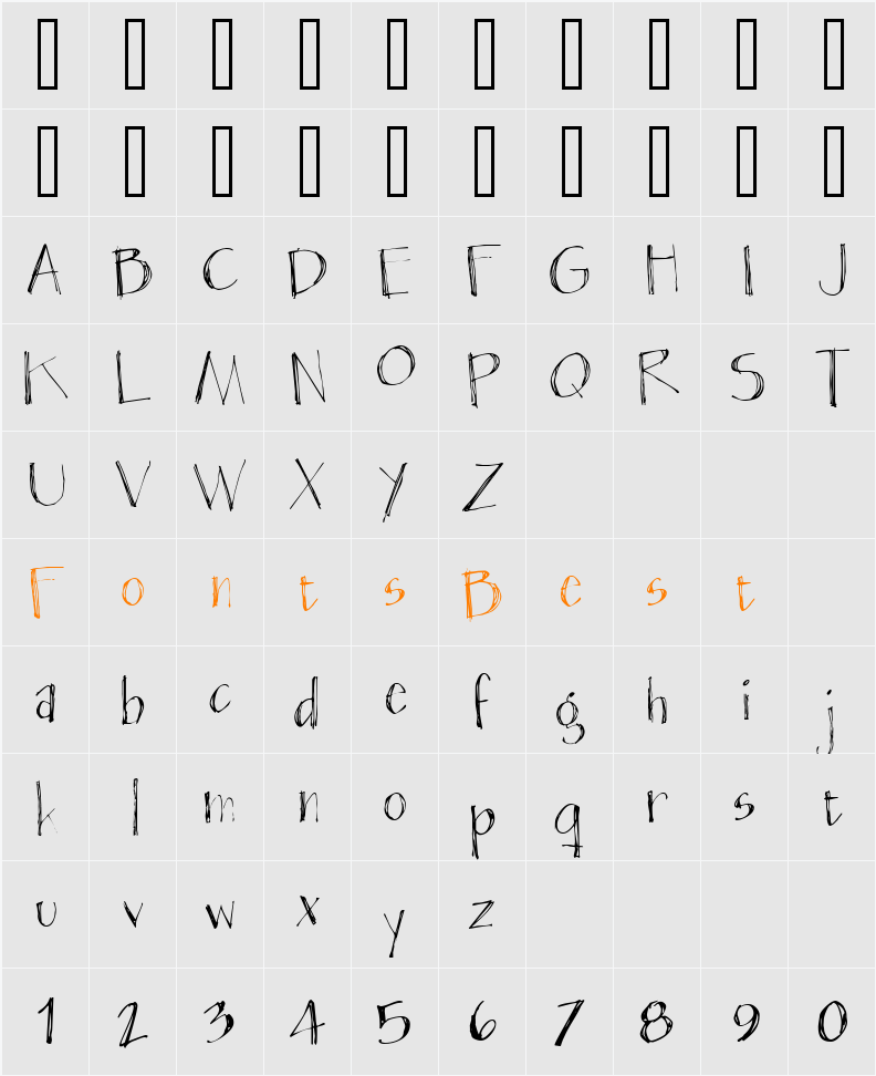 Blackout Sans Character Map